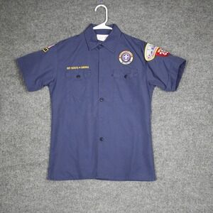 Boy Scouts of America Official Shirt Youth L Navy Blue Short Sleeve 383 Harbor
